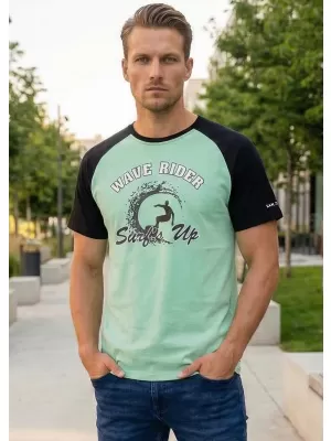 Herren-T-Shirt SAM 73 ESTEBAN MT 841 BASILIKUM