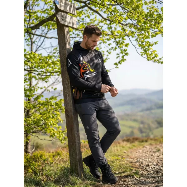 Hochwertiges Funktions-Sweatshirt für Herren ALTISPORT VOJ/ALM029MI01 SCHWARZ-ORANGE 