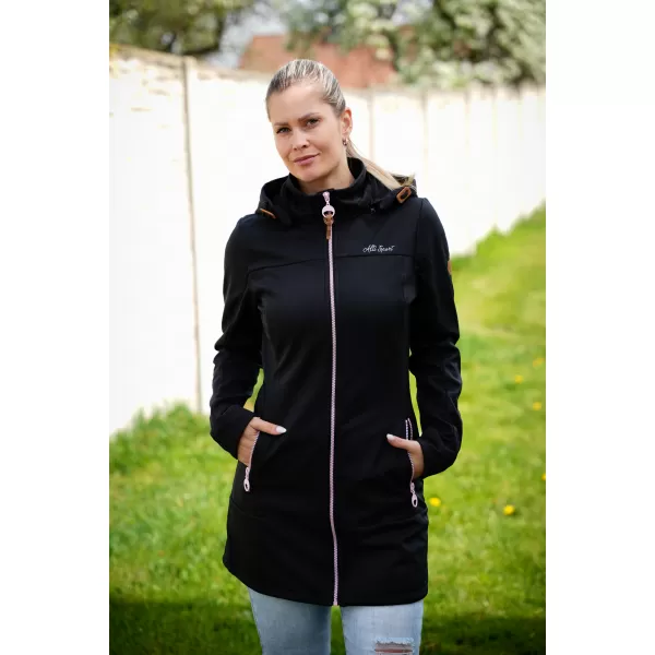  Softshell-Mantel für Damen ALTISPORT CIARA SCHWARZ/ROSA 