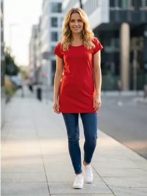 Langes T-Shirt für Damen ALTISPORT NoPrint NP/ALW321 ROT