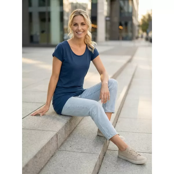 Langes T-Shirt für Damen ALTISPORT NoPrint NP/ALW321 MITTERNACHTSBLAU 