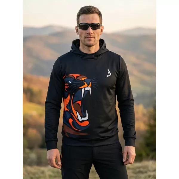  Hochwertiges Funktions-Sweatshirt für Herren ALTISPORT VOJ/ALM029MI01 SCHWARZ-ORANGE 