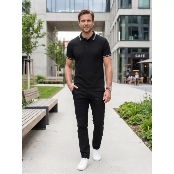  Herren-T-Shirt mit Kragen ALTISPORT NoPrint NP/ALM912 SCHWARZ 