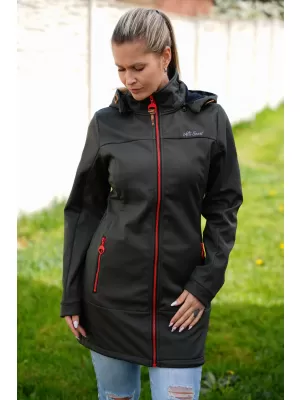 Softshell-Mantel für Damen ALTISPORT CIARA KHAKI/ROT