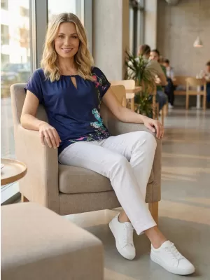 Damen-T-Shirt ALTISPORT CARINE DUNKELBLAU