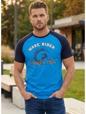 Herren-T-Shirt SAM 73 ESTEBAN MT 841 LEUCHTEND BLAU