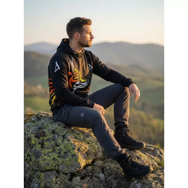  Hochwertiges Funktions-Sweatshirt für Herren ALTISPORT VOJ/ALM029MI01 SCHWARZ-ORANGE 