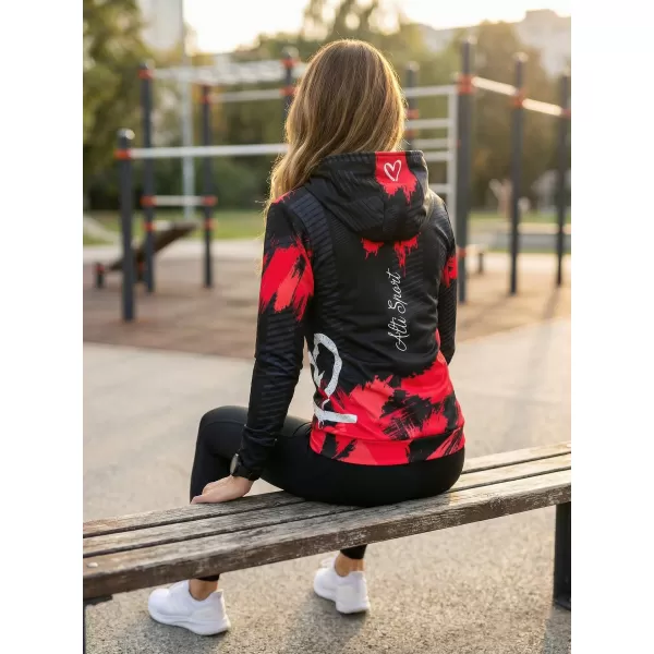  Hochwertiges Funktions-Sweatshirt für Damen ALTISPORT VOJ/ALW027MI01 SCHWARZ ROT 