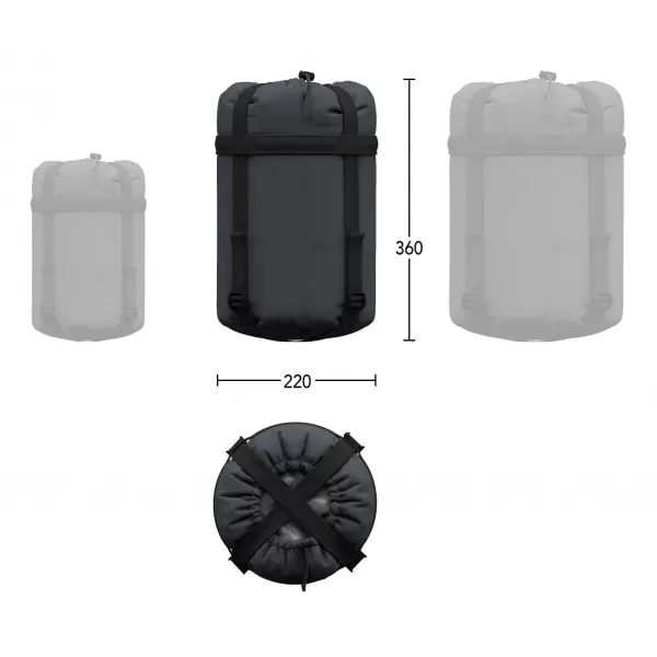  Schlafsack HANNAH SHERPA 300 TIEFSCHWARZ/INKAGOLD 