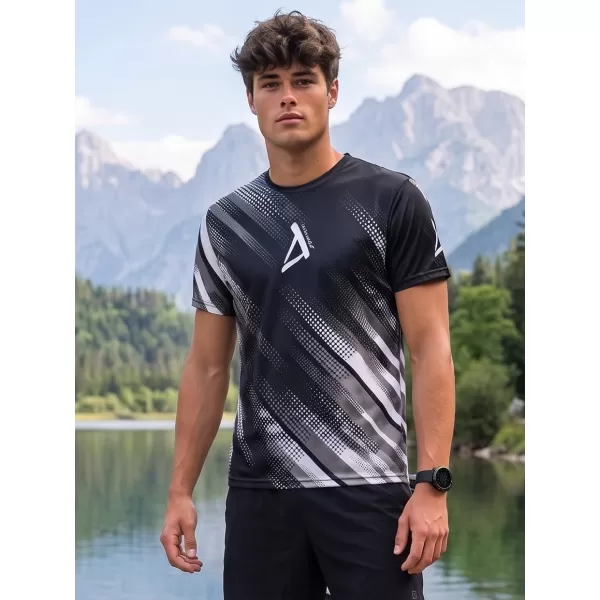  Funktionelles Premium-T-Shirt für Herren ALTISPORT VOJ/ALM028TR01 SCHWARZ UND WEIß 