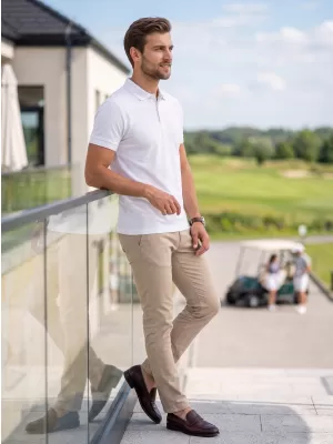 Herren-T-Shirt mit Kragen ALTISPORT NoPrint NP/ALM302 WEIß