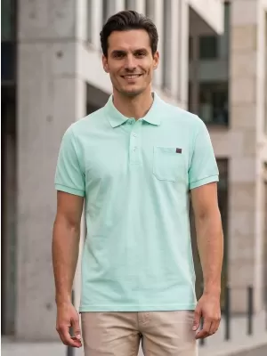 Herren-T-Shirt mit Kragen SAM 73 JULIÁN MT 834 MINZE