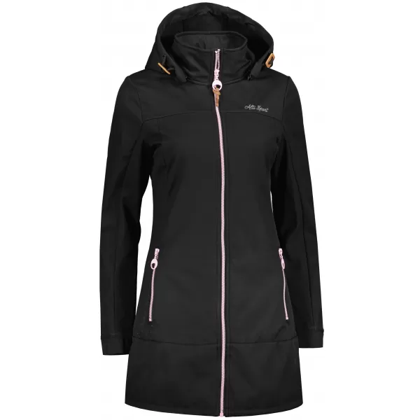  Softshell-Mantel für Damen ALTISPORT CIARA SCHWARZ/ROSA 