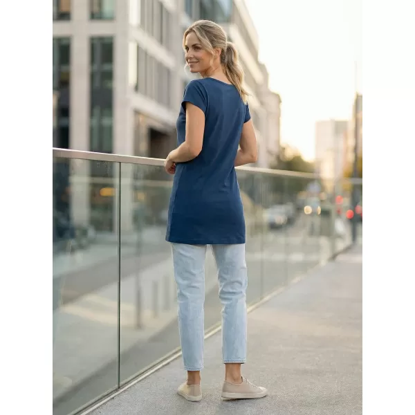 Langes T-Shirt für Damen ALTISPORT NoPrint NP/ALW321 MITTERNACHTSBLAU 