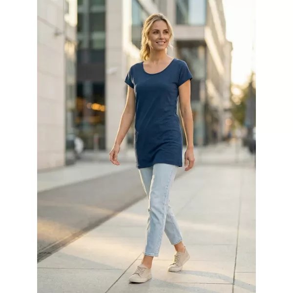  Langes T-Shirt für Damen ALTISPORT NoPrint NP/ALW321 MITTERNACHTSBLAU 