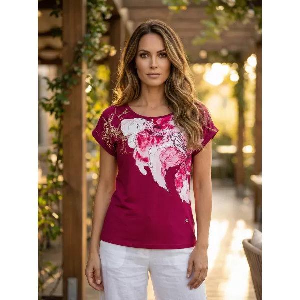  Damen-T-Shirt KIXMI SAKURA Burgund 