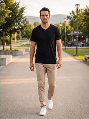 Herren-T-Shirt SAM 73 FIDEL MT 844 SCHWARZ