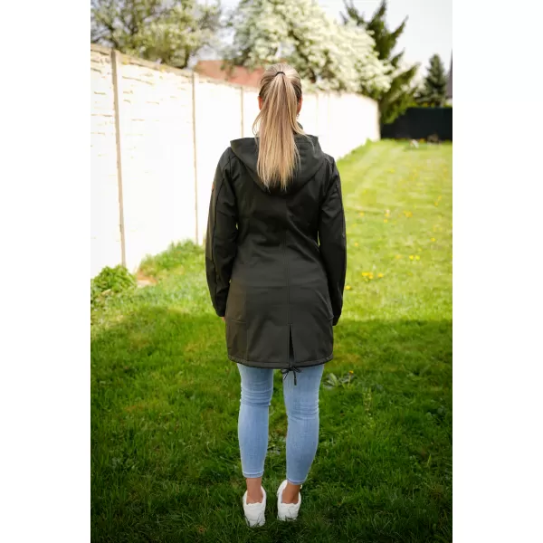  Softshell-Mantel für Damen ALTISPORT CIARA KHAKI/ROT 