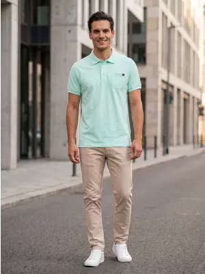 Herren-T-Shirt mit Kragen SAM 73 JULIÁN MT 834 MINZE