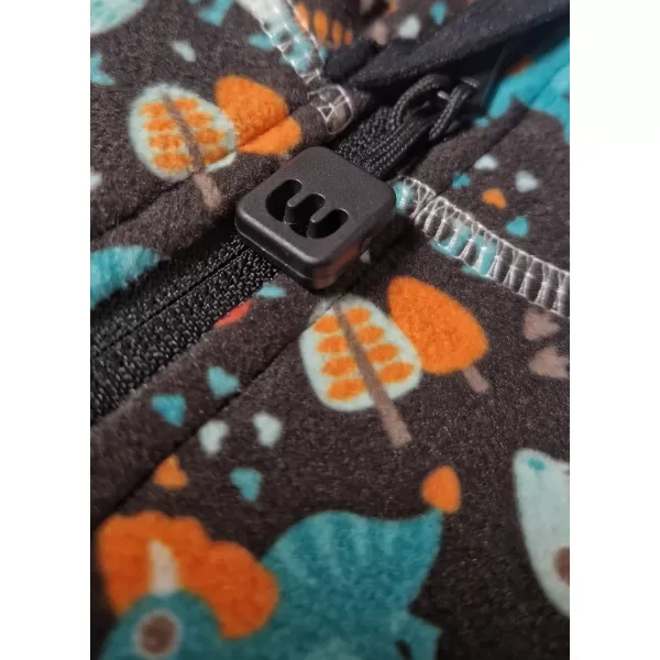  Fleece-Sweatshirt für Kinder WAMU DINOSAUŘI BRAUN-SCHWARZ 