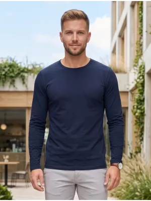 Herren-T-Shirt mit langen Ärmeln ALTISPORT NoPrint NP/ALM911 NAVY BLAU