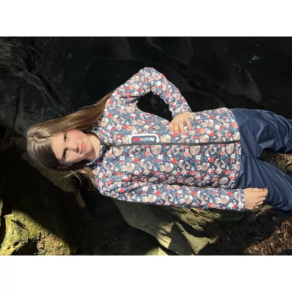  Fleece-Sweatshirt für Kinder WAMU LIŠKY DUNKELBLAU 