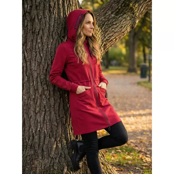  Damen-Sweatshirt ALTISPORT CELIA BORDEAUX/ROSA 