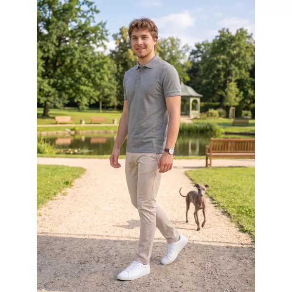  Herren-T-Shirt mit Kragen ALTISPORT NoPrint NP/ALM302 DUNKELGRAUE HIGHLIGHTS 