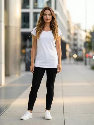 Langes T-Shirt für Damen ALTISPORT NoPrint NP/ALW321 WEIß