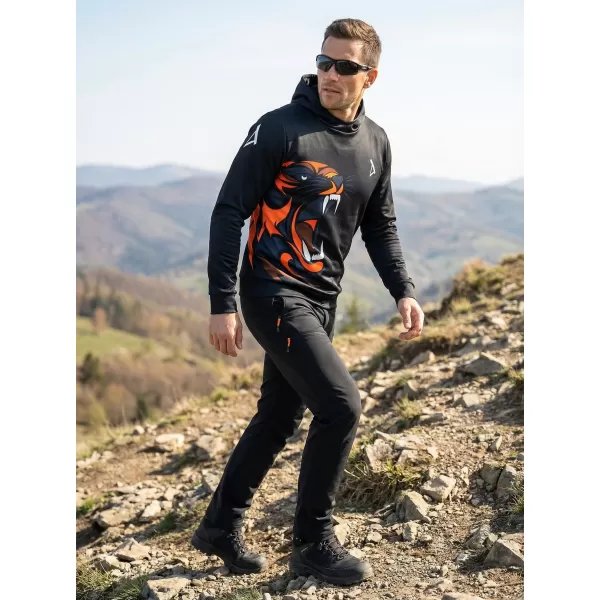  Hochwertiges Funktions-Sweatshirt für Herren ALTISPORT VOJ/ALM029MI01 SCHWARZ-ORANGE 