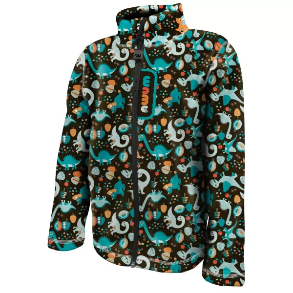  Fleece-Sweatshirt für Kinder WAMU DINOSAUŘI BRAUN-SCHWARZ 