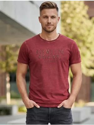 Herren-T-Shirt KIXMI SALEM BURGUND