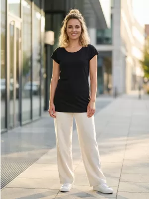Langes T-Shirt für Damen ALTISPORT NoPrint NP/ALW321 SCHWARZ