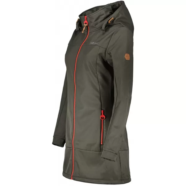  Softshell-Mantel für Damen ALTISPORT CIARA KHAKI/ROT 