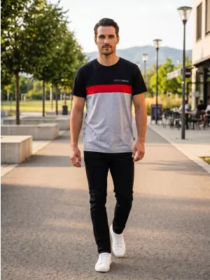 Herren-T-Shirt SAM 73 ERNESTO MT 840 HELLGRAU