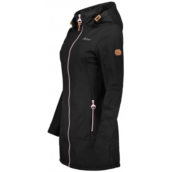  Softshell-Mantel für Damen ALTISPORT CIARA SCHWARZ/ROSA 