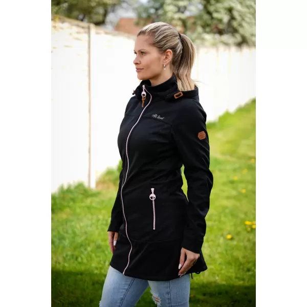  Softshell-Mantel für Damen ALTISPORT CIARA SCHWARZ/ROSA 