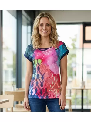 Damen-T-Shirt ALTISPORT CLARETA DUNKELBLAU