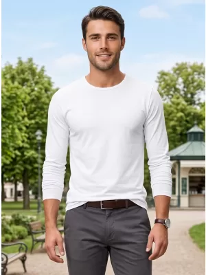 Herren-T-Shirt mit langen Ärmeln ALTISPORT NoPrint NP/ALM911 WEIß