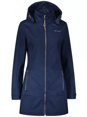 Softshell-Mantel für Damen ALTISPORT CIARA DUNKELBLAU/SILBER