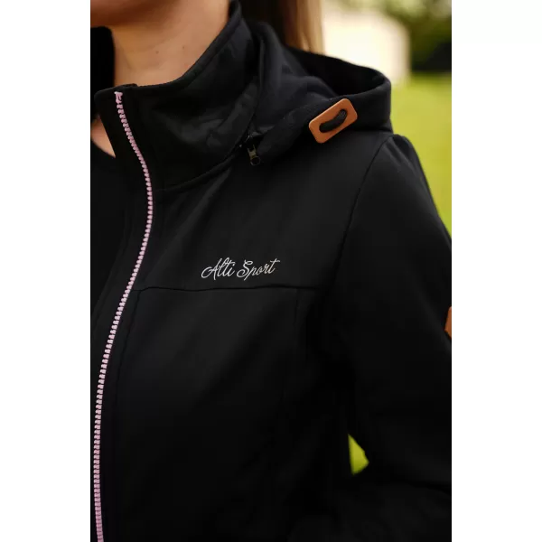  Softshell-Mantel für Damen ALTISPORT CIARA SCHWARZ/ROSA 