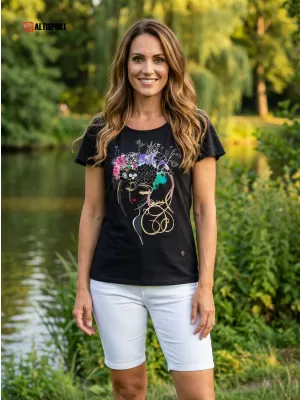 Damen-T-Shirt KIXMI SINDY SCHWARZ
