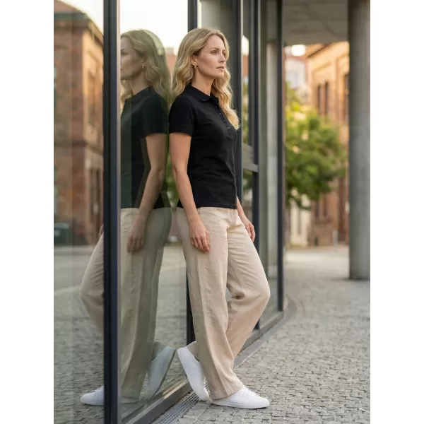  Damen-T-Shirt mit Kragen ALTISPORT NoPrint NP/ALW012 SCHWARZ 