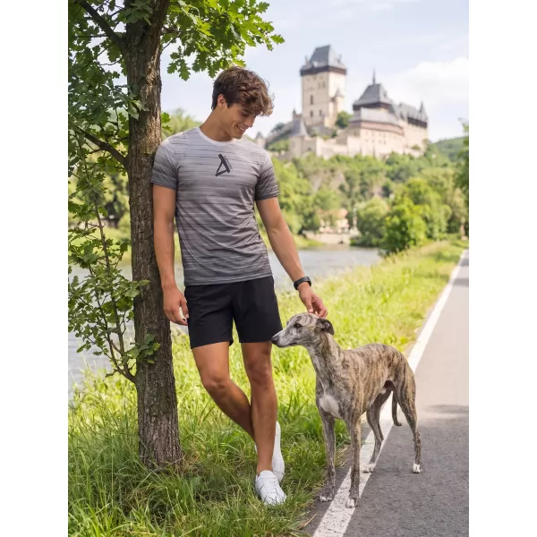  Premium-T-Shirt für Herren ALTISPORT VOJ/ALM031TR01 SCHWARZ UND WEIß 