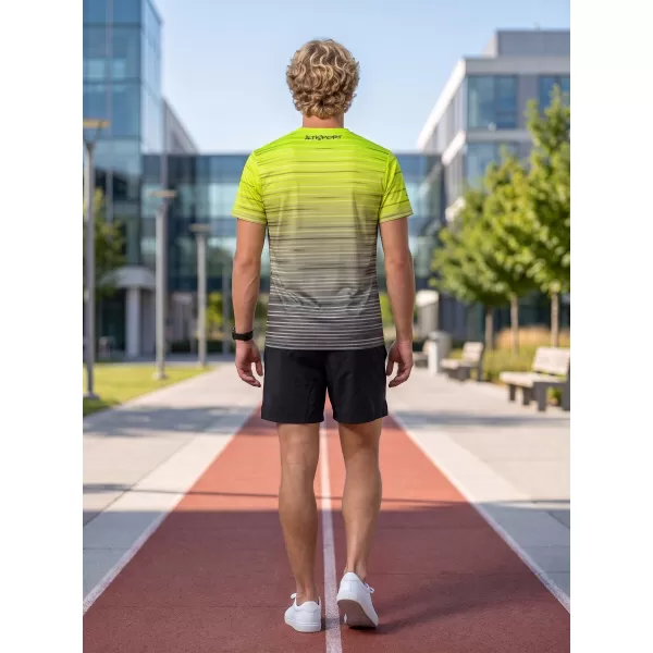  Premium-T-Shirt für Herren ALTISPORT VOJ/ALM031TR01 SCHWARZ/FLUOGELB 
