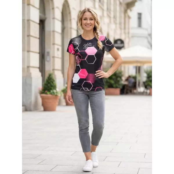  Hochwertiges Funktions-T-Shirt für Damen ALTISPORT VOJ/ALW037TR01 SCHWARZ ROSA 