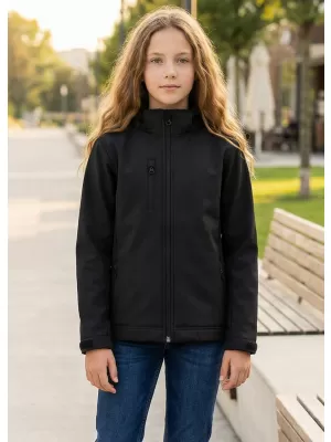 Softshelljacke für Kinder ALTISPORT NP/ALK535 SCHWARZ
