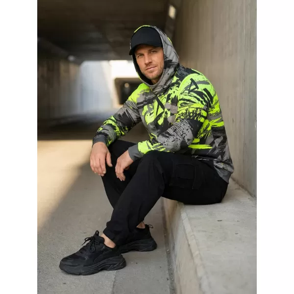  Premium-Sweatshirt für Herren ALTISPORT VOJ/ALM014MI01 SCHWARZ UND GRÜN 