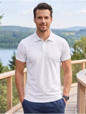Herren-T-Shirt mit Kragen ALTISPORT NoPrint NP/ALM712 WEIß