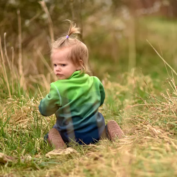  Fleece-Sweatshirt für Kinder WAMU MOZAIKA GRÜN 